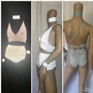 Two piece reflective bikini set